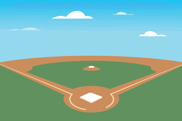 Baseball field, sports and leisure concept