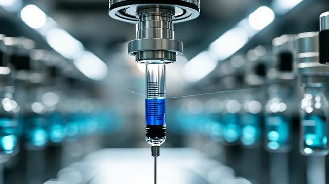 Automated Pharmaceutical Filling Process with a Syringe