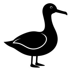 albatross bird black silhouette vector, Simple silhouette Design vector icon with white background. Wild bird