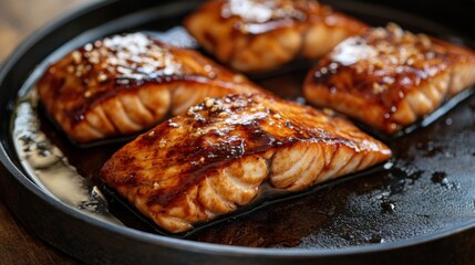 Teriyaki sablefish glazed. Generative AI