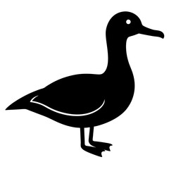 albatross bird black silhouette vector, Simple silhouette Design vector icon with white background. Wild bird