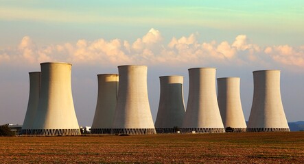 Nuclear power plant cooling towers Jaslovske Bohunice