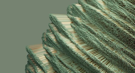 Abstract 3d detailed shape made of little sticks.