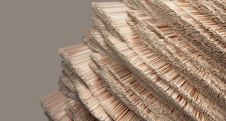 Abstract 3d detailed shape made of little sticks.