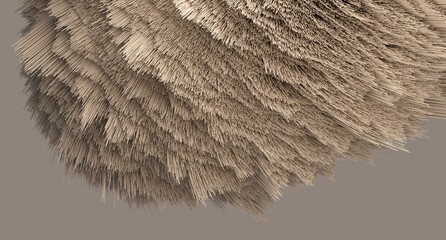 Abstract 3d detailed shape made of little sticks.