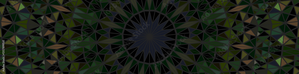 Poster dynamic polygonal circular tile triangle mosaic pattern background