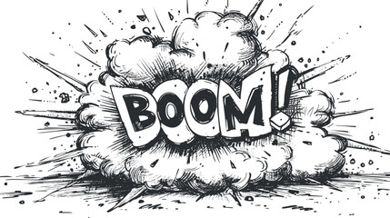 Comic-style explosion illustration with the word 'Boom' in bold letters.