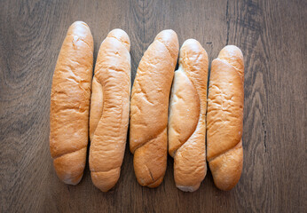 Rohliky on the table, typical czech bakery product