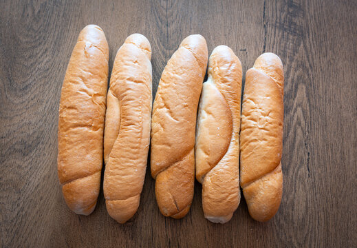 Rohliky on the table, typical czech bakery product
