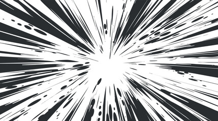 Dynamic abstract explosion pattern with black and white radial lines.
