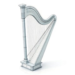 harp isolated on white background