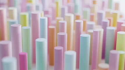 Obraz premium Creative vision close-up of colorful cylinders in abstract arrangement