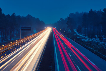 Langzeitbelichtung - Autobahn - Strasse - Traffic - Travel - Background - Line - Ecology - Highway...