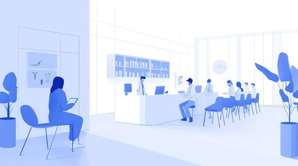 Modern Office Workspace with Collaborative Environment and Productive Employees