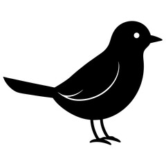 cuckoo bird black silhouette vector, Simple silhouette Design vector icon with white background. Wild bird