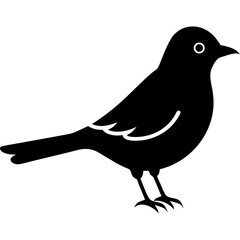 cuckoo bird black silhouette vector, Simple silhouette Design vector icon with white background. Wild bird