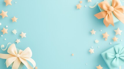 Obraz premium Pastel Presents and Stars Festive Background Design