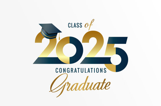 Class of 2025, Congratulation Graduate logo design. Class of 2025 Congrats, logo design for photo booth or High School album. Vector illustration