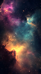 Fototapeta premium Celestial Symphony: An Ethereal Dance in the Stars - A Cosmic Tapestry of Light and Color