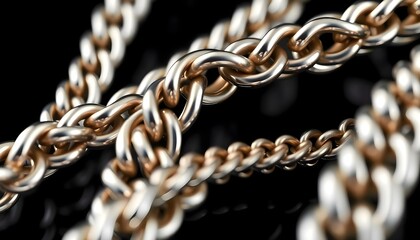Obraz premium a close up of a chain on a black background