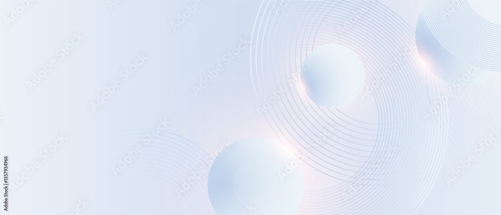 Aufkleber Modern abstract blue background with circular lines. Geometric stripe line art design for poster, brochure, cover, website, header, web banner, presentation