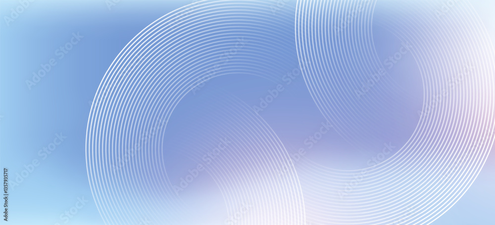 Aufkleber Modern abstract blue background with circular lines. Geometric stripe line art design for poster, brochure, cover, website, header, web banner, presentation