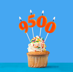 Number of followers or likes - Candle number 9500
