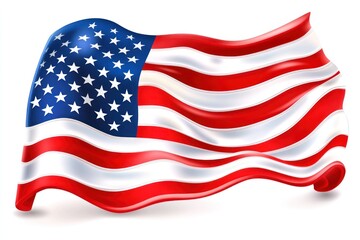 American Flag Waving Proudly in the Wind