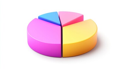Obraz premium Colorful 3D Pie Chart Illustration for Business and Data Visualization