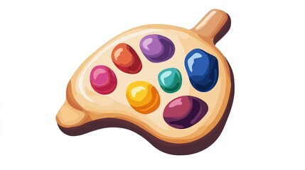 Colorful Paint Palette with Vibrant Pigments for Artistic Creations and Design Projects