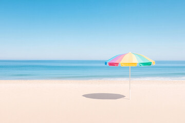 Sunny Beach with Umbrella