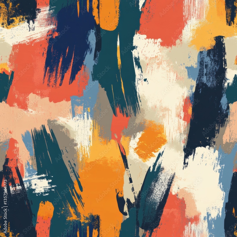 Poster Expressive abstract pattern featuring bold colors and dynamic brush strokes showcasing artistic flair in a vibrant design Generative AI