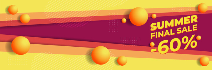 Summer Final Sale 60% Off. Vibrant Geometric Design