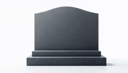 Blank tombstone on white background for memorial purposes and design, Mockup