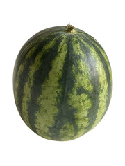 Sweet Juicy Whole Green Watermelon with Transparent Background