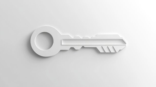 Minimalist Key Design on White Background for Security and Access Concepts - Powered by Adobe
