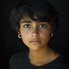 Teenage Latina Skater Girl, Short Hair, Urban Streetwear