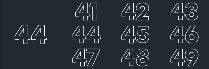 collection numbers Anniversary logo set icon vector design, black and white background