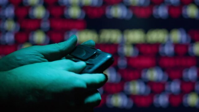 Pager beeper device close up on a desk, retro phone 90s instant communication and connection, sms messaging in the early 80s 90s digital age