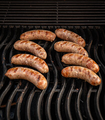 sausages on grill