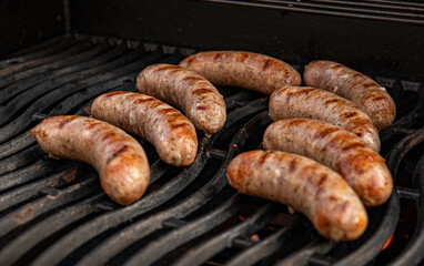 sausages on grill
