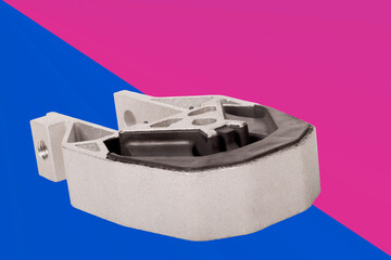 Engine mount. Metal frame, aluminum, resonant part pressed into it. For damping engine vibrations....