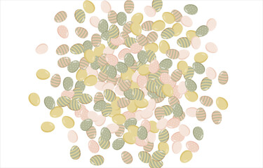 Happy Easter Banner. Pattern of eggs, flowers and twigs. For card, banner, poster, flyer, and web. Spring Festival Vector