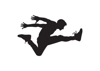 Parkour jumping silhouette vector illustration
