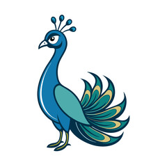 Elegant Peacock Vector Illustration – Colorful Decorative Bird Design
