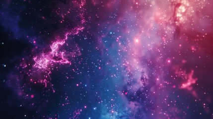Cosmic Nebula: Abstract Galaxy Space Background With Stars & Nebula Clouds