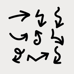 Set of black arrows in vector