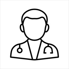 Doctor Icon Symbol isolated white background. vector illustration. color editable.
