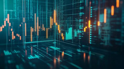 Illustration moderne de graphiques financiers &ndash; Croissance et tendances boursi&egrave;res