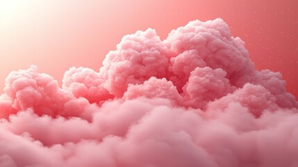 Pink fluffy clouds dominate a warm, sunset-hued sky